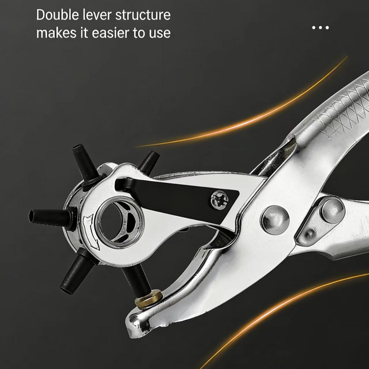 Effortless Belt Hole Puncher Set 3-Piece, Home Use Hole Punch Tool, Time-Saving Multi-Function Eyelet Punch Clamp