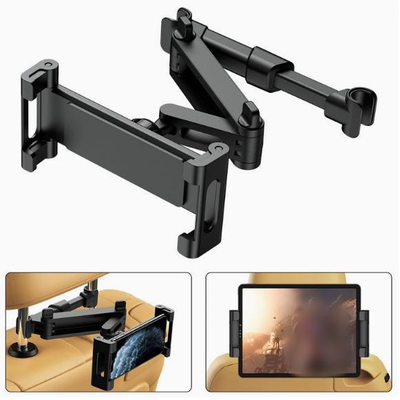 1pc 3 in 1 Tablet Mount for Car Headrest, 360° Adjustable Holder for 4.7-11 Inch Phones and iPad Pro/air/mini, Foldable Design for Easy Use 1pc 3 in 1 Tablet Mount for Car Headrest, 360° Adjustable Holder for 4.7-11 Inch Phones and iPad Pro/air/mini, Foldable Design for Easy Use