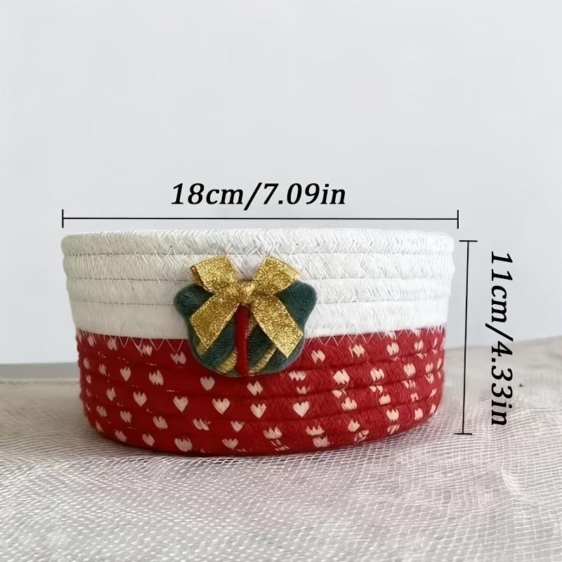 Warm Christmas Woven Storage Basket Cartoon, Party Holiday Storage Basket, Desktop Storage Basket Key Storage, Can Be Used for Candy/Christmas Gingerbread Storage/cosmetic Storage, Gift Box Decoration Storage Box, Valentine's Day/Easter Gifts.