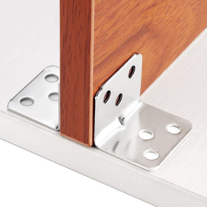 L-Shape Corner Support Bracket, 90 Degree Right Angle L-Shaped Stand with Screws, Ideal for Wooden Shelves Cabinets Furniture