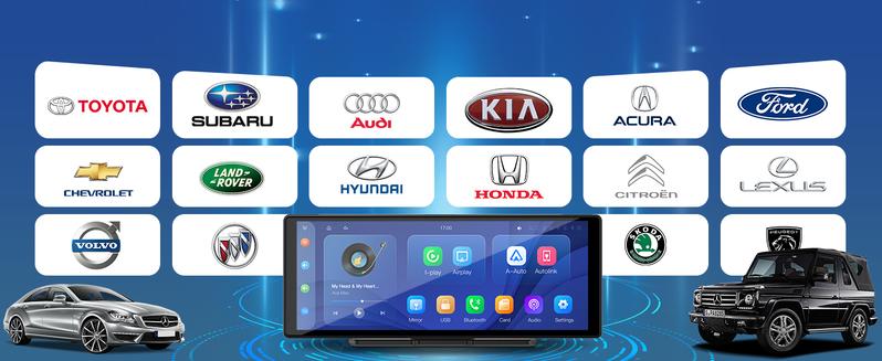 2025 10.3-inch Portable Carplay Screen for Car Compatible with Apple CarPlay and Android Auto,Wireless Car Play Unit with GPS Navigation,Bluetooth,Mirror Link, Rear Cam Touch Screen for All Vehicles