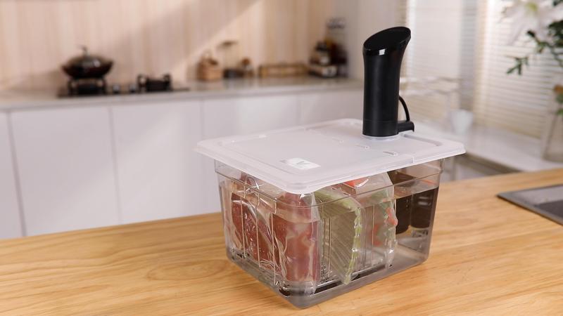 EVERIE Sous Vide Container 12 Quarts with Collapsible Hinged Lid Compatible with Anova Cookers Funky Kitchen Supplies Sous Vide Container Meal Cooking & Reheating(EVC-NANO)