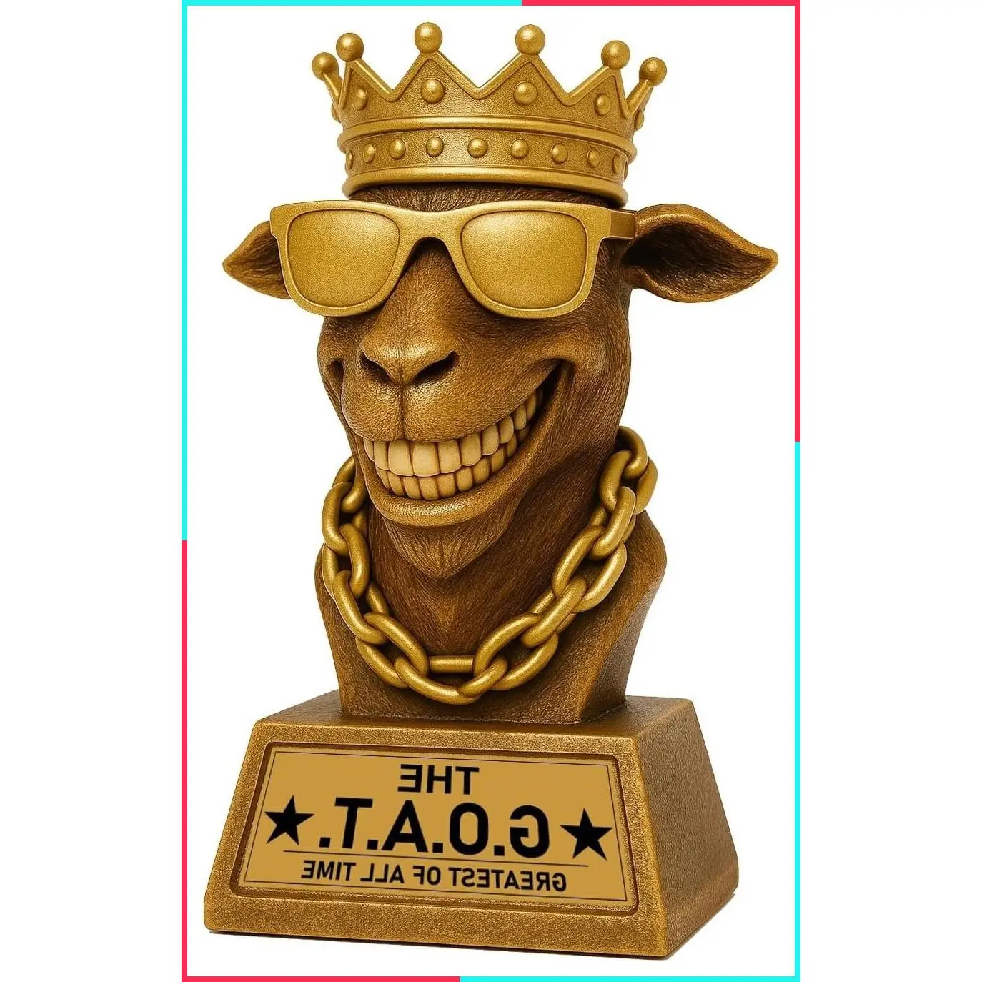 Funny GOAT Trophy Award – 7 Inch Greatest of All Time Trophy for Fantasy Football Champion, Office MVP, Employee Recognition, Retirement Gift for Men, Boss, Coworker & Friends