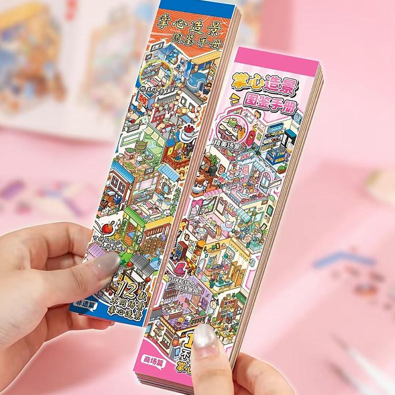 Mini 3D Sticker Scene Set, Sticker Packs, DIY 3D House Stickers for Home Decoration, Relaxing Craft Kit for Adults, Perfect Christmas and Birthday Gift