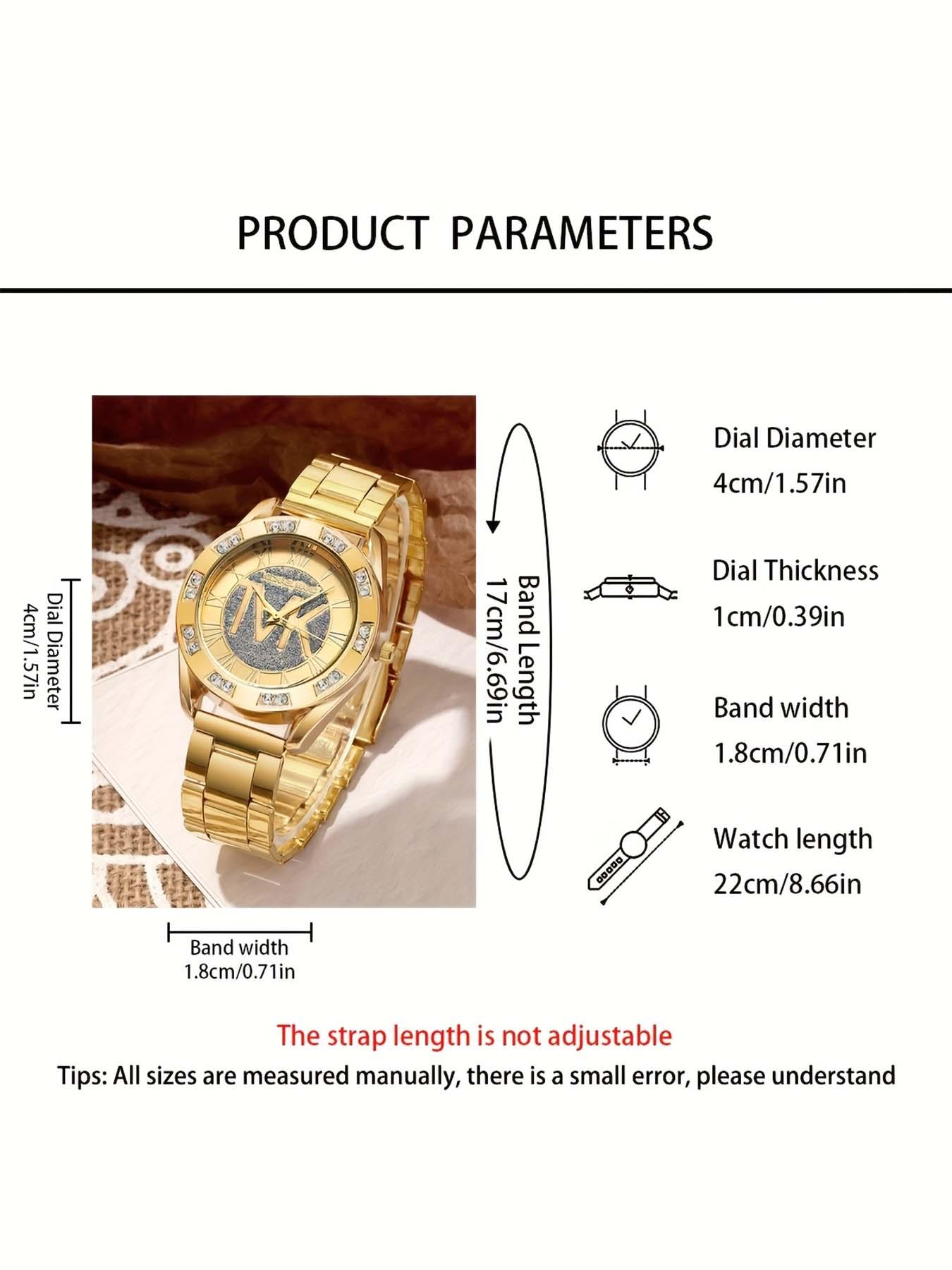 1pc - Luxury Casual Women's Watch, shiny round dial, unique Roman numerals, with adjustable strap, suitable for petite wrists, a gift for mom and friends, suitable for Mother's Day gift, Ramadan gift, does not include packaging box