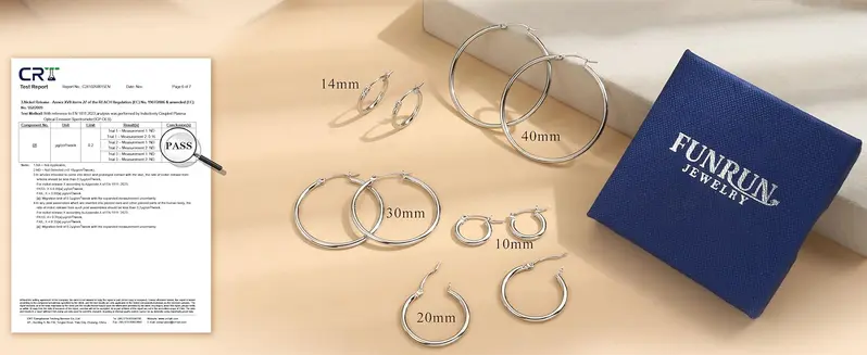 5 Pairs Hoop Earrings for Women, Small 14k & Silver Color Hoops, Hypoallergenic Silver Hoop Earrings, Medium Big Earring Stacks, Earrings Set, Hoop Shape Earrings, Earrings Jewelry