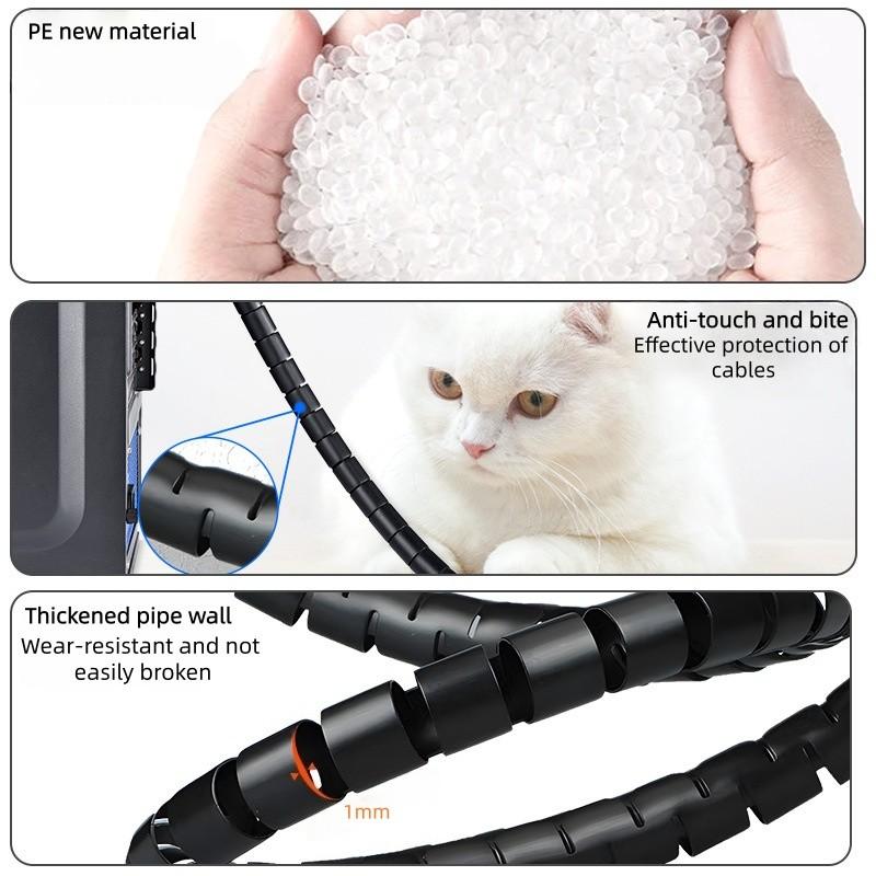 Spiral Cable Protector, 1 Count Flexible Cable Management Organizer, Computer Cable Protector, Cable Management Tool for Home Office