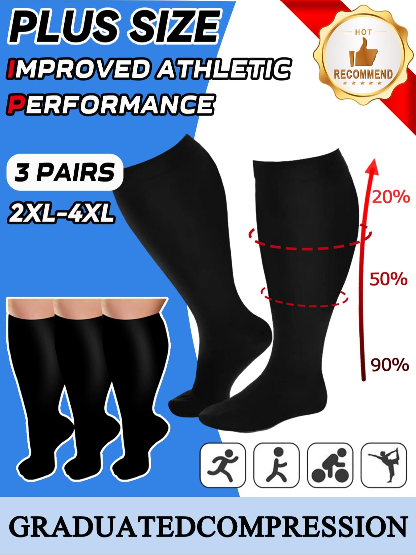 Compression Socks Set for Men & Women, 20-30mmhg Graduated Compression Stockings, Sporty Design, Moderate Fabric, All Season Use, Athletic Socks, Performance Socks, Sports Socks