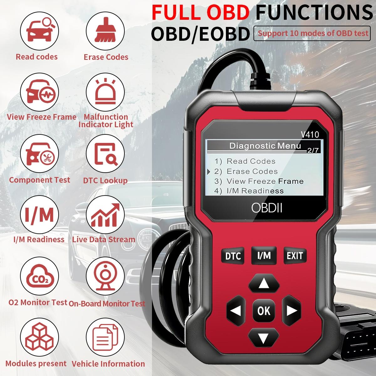 New Obd2 Scanner Diagnostic Tool, Complete Engine Code Reader, Reset, Data Stream, I/m Readiness, Vehicle Info, Voltage Test, All Obdii/eobd Vehicles, Automotive Scan Tool