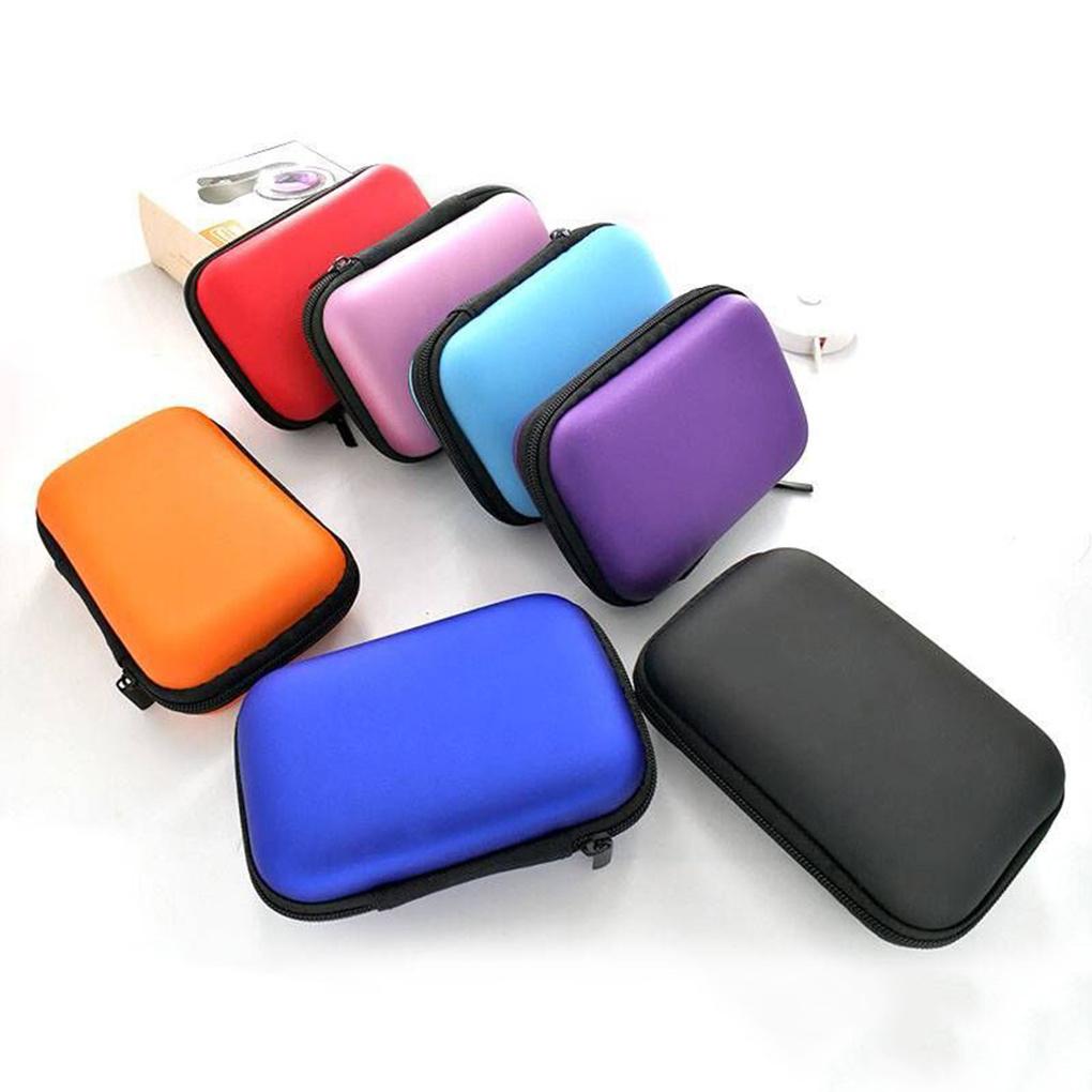 Headphone Data Cable Storage Case Charger Power Bank Rectangular Phone Line Headset Box EVA Zipper Bag Pocket Pouch Travel Storage Space Saving Bags
