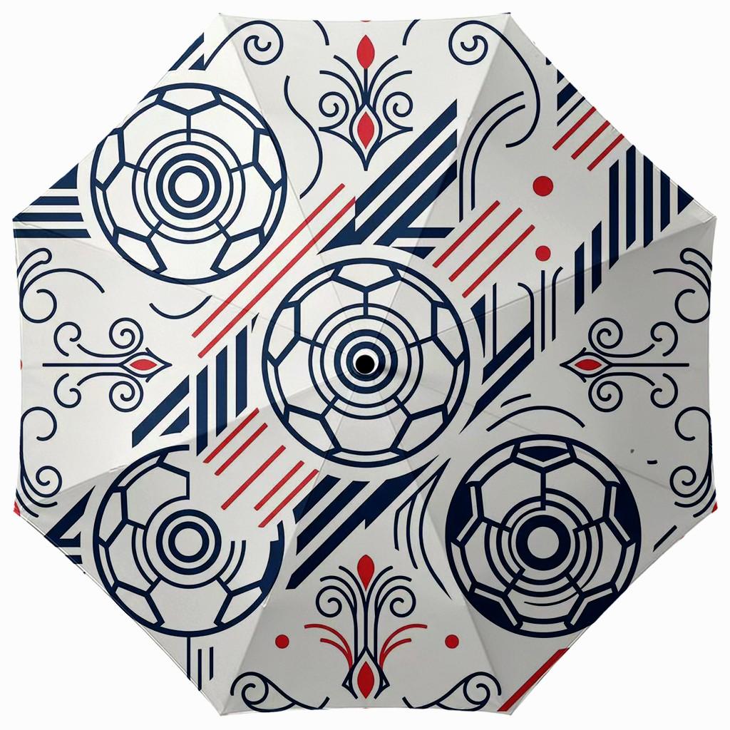 Football Field Pattern Umbrella, Automatic Open, Iron Frame, Portable Folding, Suitable for All Seasons, Travel, Office, Outdoor Use