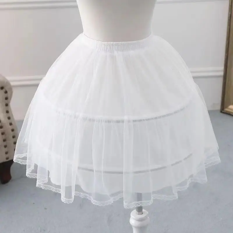 Girls' Mini A-Line Hoop Crinoline Petticoat - Short White Underskirt with Hoop Support for Lolita, Ballet Events, Party Wear