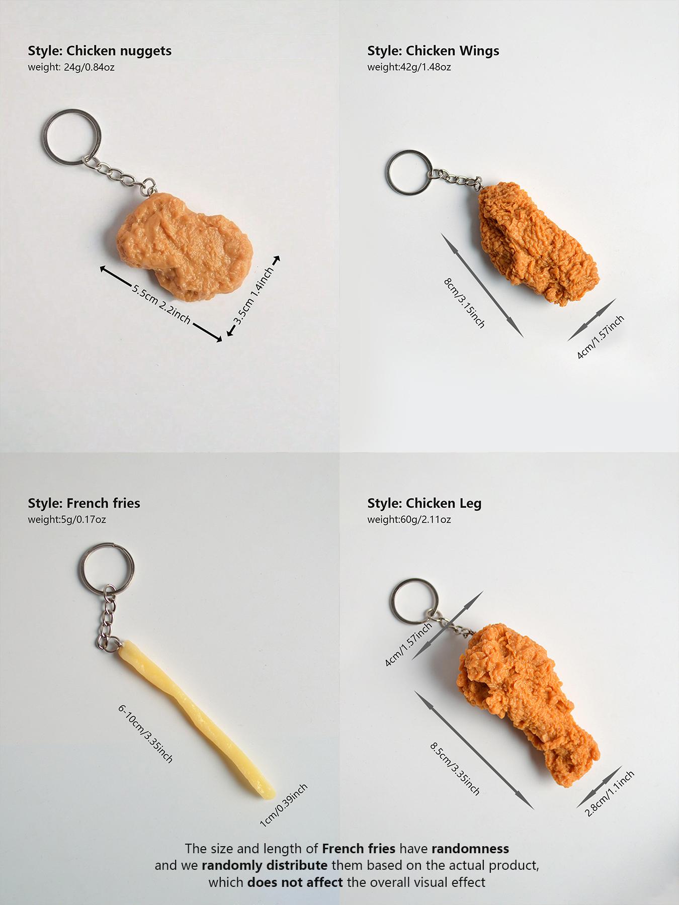 Chicken Block Keychain, Fashionable Chicken Food Accessory, Cute Car Key Chain, Realistic Fried Chicken Key Ring, Women's Key Holder, Lightweight Keychain, Keychain For Bags