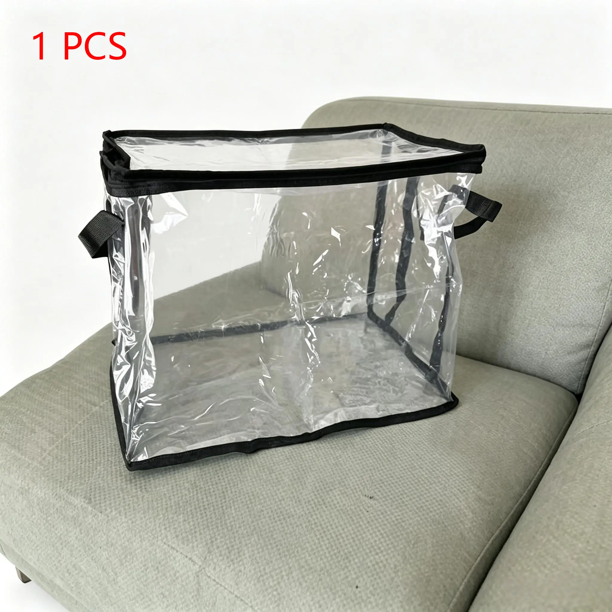 Transparent Storage Box, Thickened PVC Waterproof Dustproof, with Handle, Doll Book Organizer, Doll Storage Container, Multi-Use Bag for Home Camping Moving Garage
