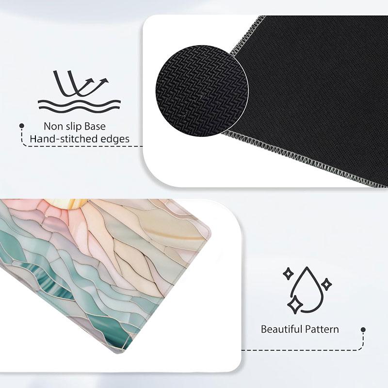 Extra Large Sunlight Waves Mouse Pad Pastel Colorful Gaming Mouse Pad 35x16 Inch Extended Mousepad Computer Keyboard Mousepad Suitable for Families, Offices and Schools. Perfect Gift for Family Members and Friends