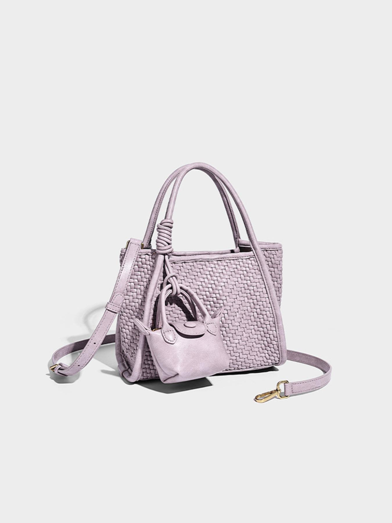 New Handwoven Crossbody Shoulder Clutch, Casual Soft Leather Bao Single Shoulder Bag, Fashionable Large Capacity Basket Bag, Simple High-End Lazy Style