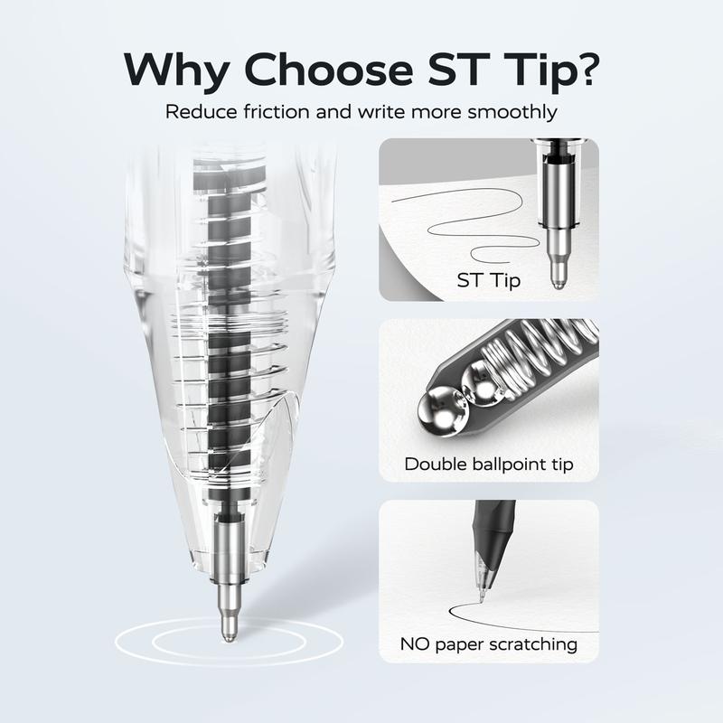 STAGEEK G1 Gel Pens, 24PCS Gel Ink Pens, 0.5mm Medium Point Retractable 12 Pack Blue Ink Pens for Journaling, Writing, Back to SchoolEssentials,Teacher Gifts, School, Office,Boyfriend Gift, SchoolSupplies 2024 (Blue/Black)