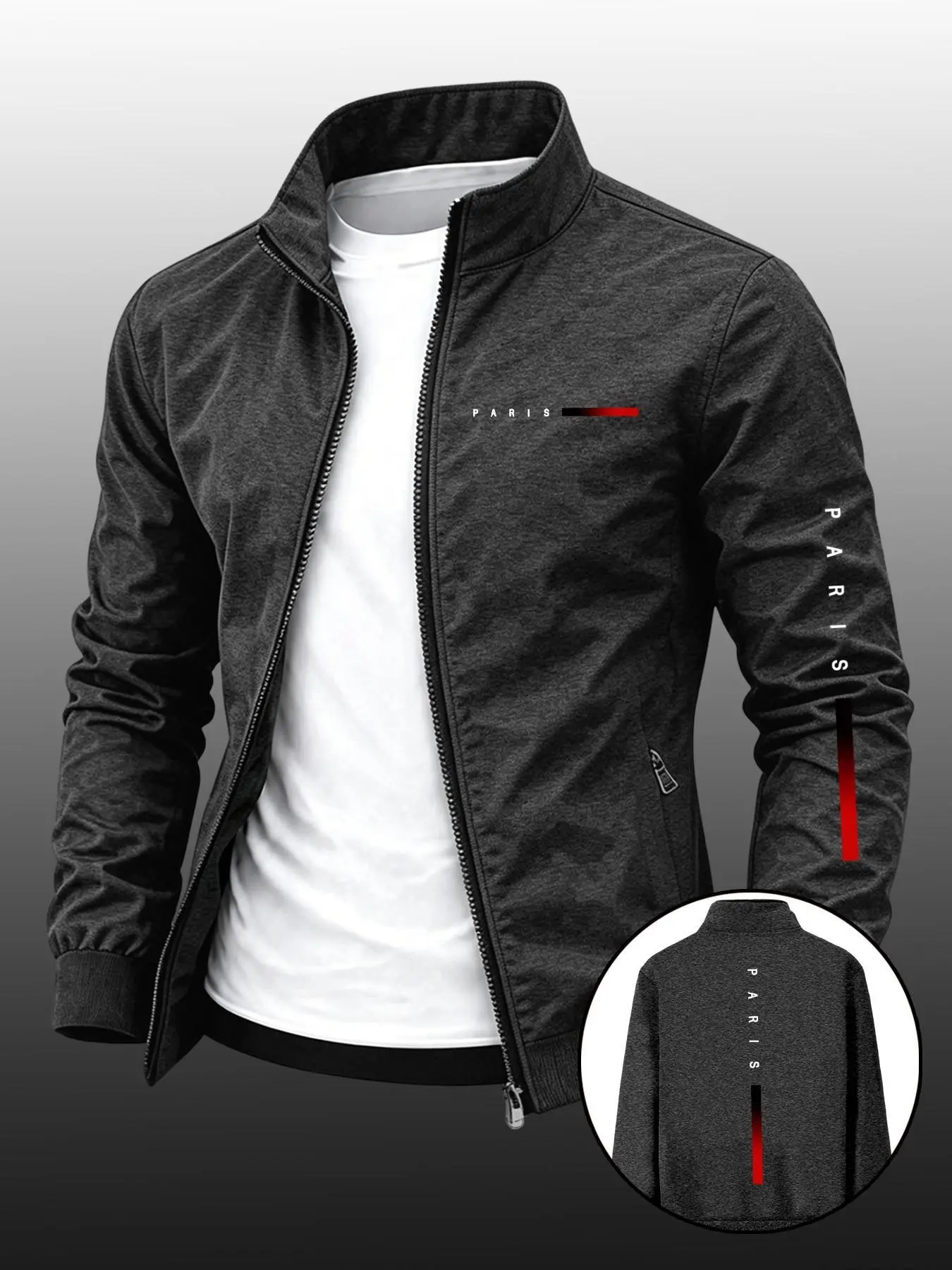 Men's Lightweight Zipper Jacket, Casual Loose Fit, Ideal for Spring & Fall Outdoor Activities, Comfortable Daily Wear