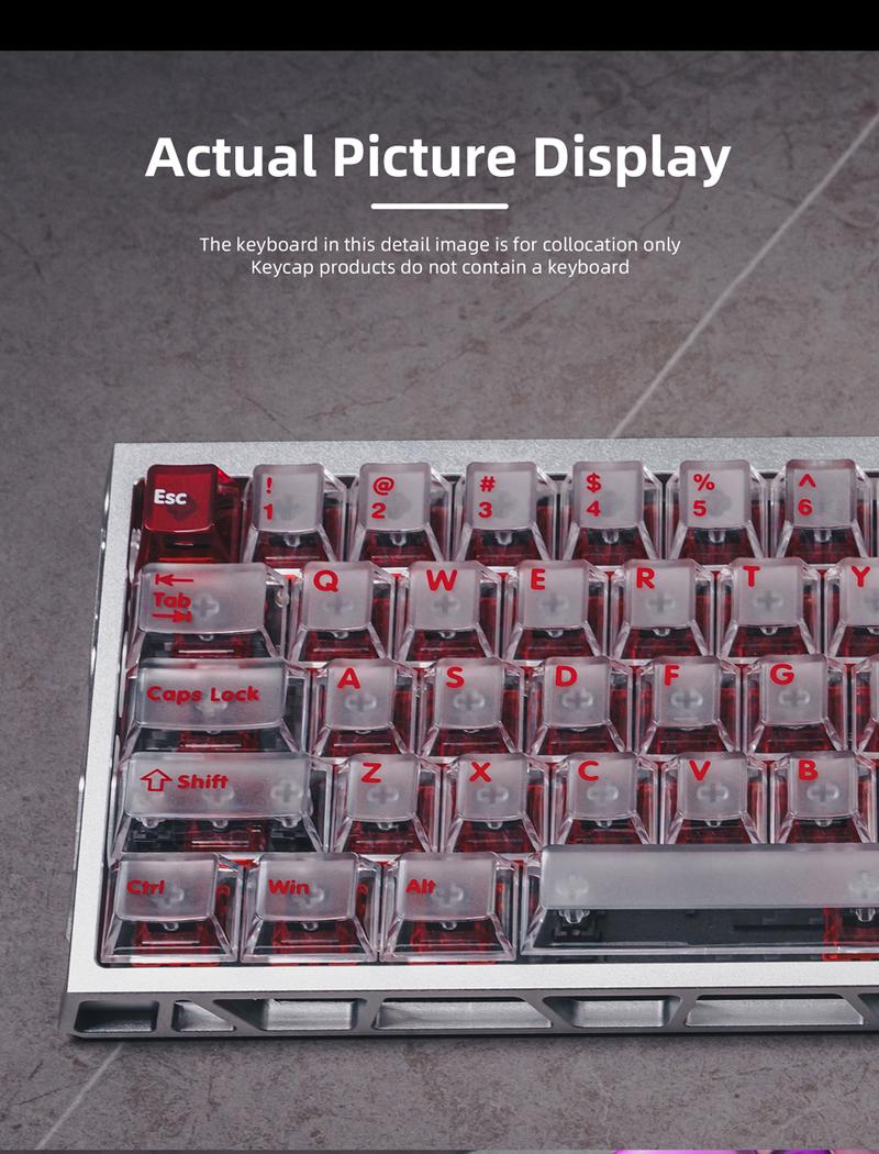 Latenpow Foggy Transparent Keycaps PBT Keycap Set for Mechanical Gaming Keyboard DIY 68/75 Layout 94 Keys