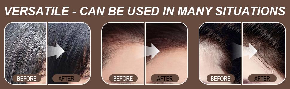 Hairline Powder Kit - 4 Count Root Cover Up Hair Color Powder for Women with Brush for Perfect Hairline Touch Up Makeup Cosmetic Daily Haircare