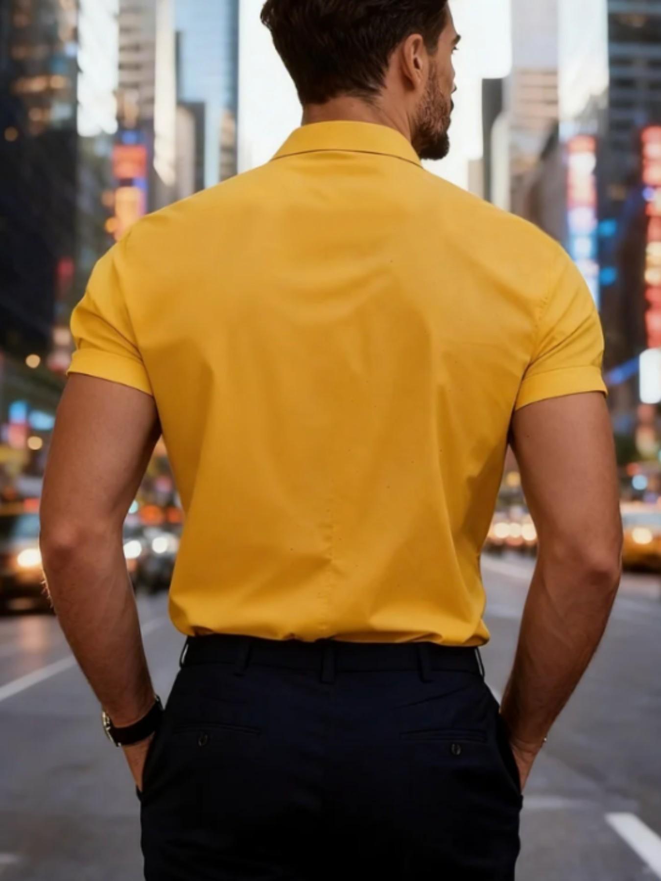 Men's Baroque Print Short Sleeve Shirt, Summer Slim Fit Casual Vacation Open Front, European and American Style Fashion Floral Blouse