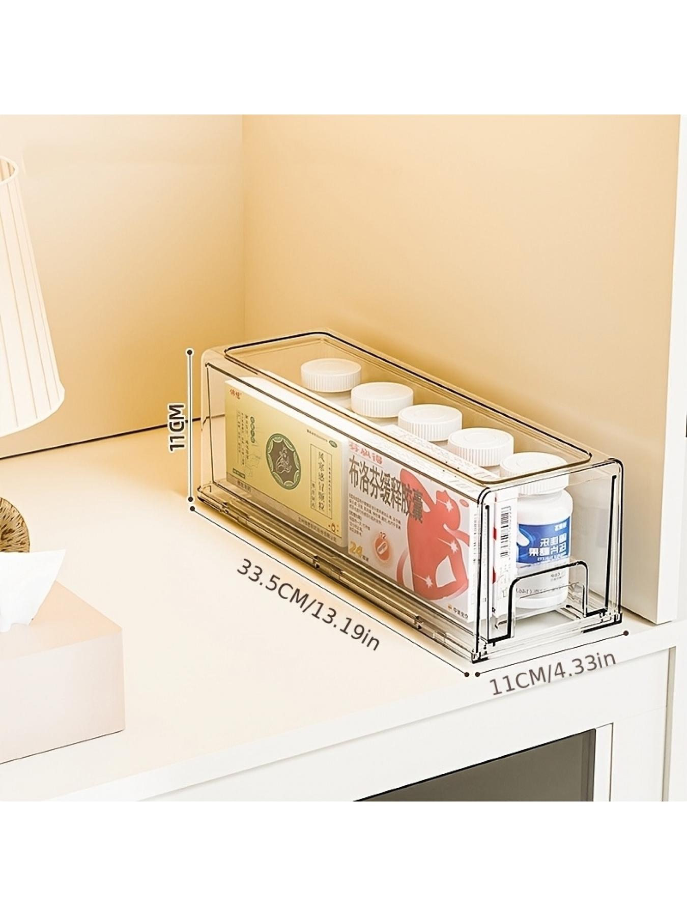 Clear Pull Out Drawer Desktop Organizer Large Storage for Jewelry Findings Bead Making Craft Supplies Stationery