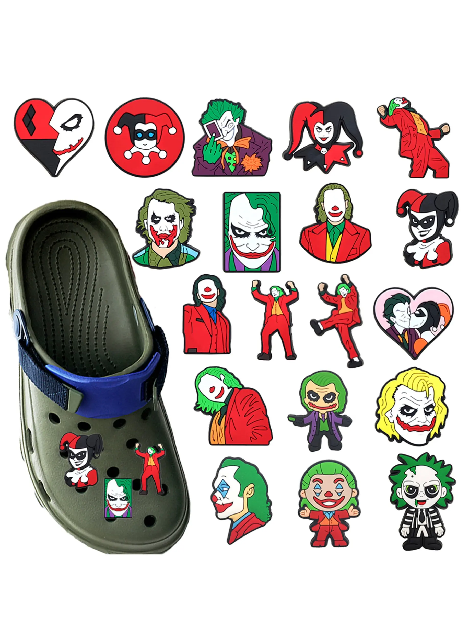 19pcs Cartoon Clown Shoe Accessories Set, Comfortable and Durable Design, Fashionable for Daily Wear, Ideal Gift for Fashion Enthusiasts