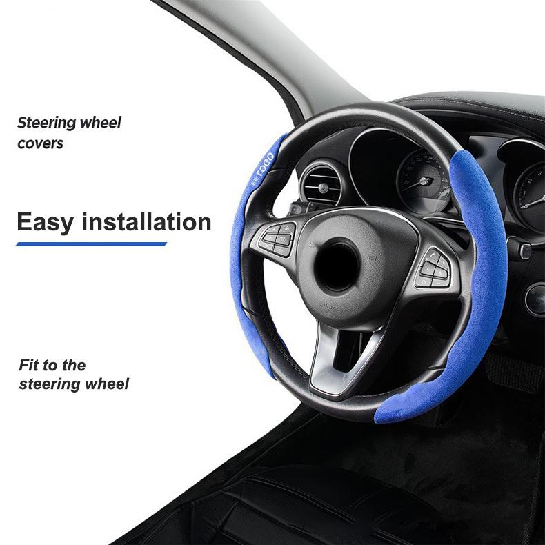 Suede Universal 38CM Car Steering Wheel Cover Booster Non-slip Cover For Tesla Model 3 Model S X Y Roadster SpaceX Auto Interior Accessories