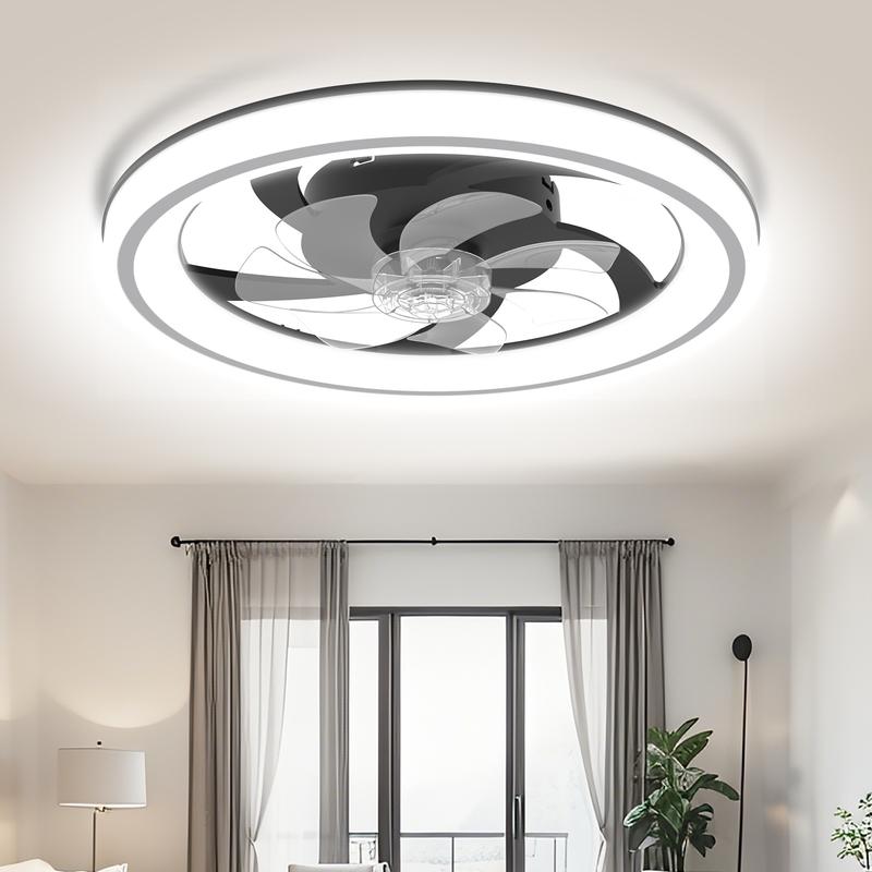 GLITGATE Multifunctional Ceiling Fan Light with 3 Color Temperatures 6 Speeds Low Noise Timer Setting & Remote Control for Bedroom Living Room Bathroom
