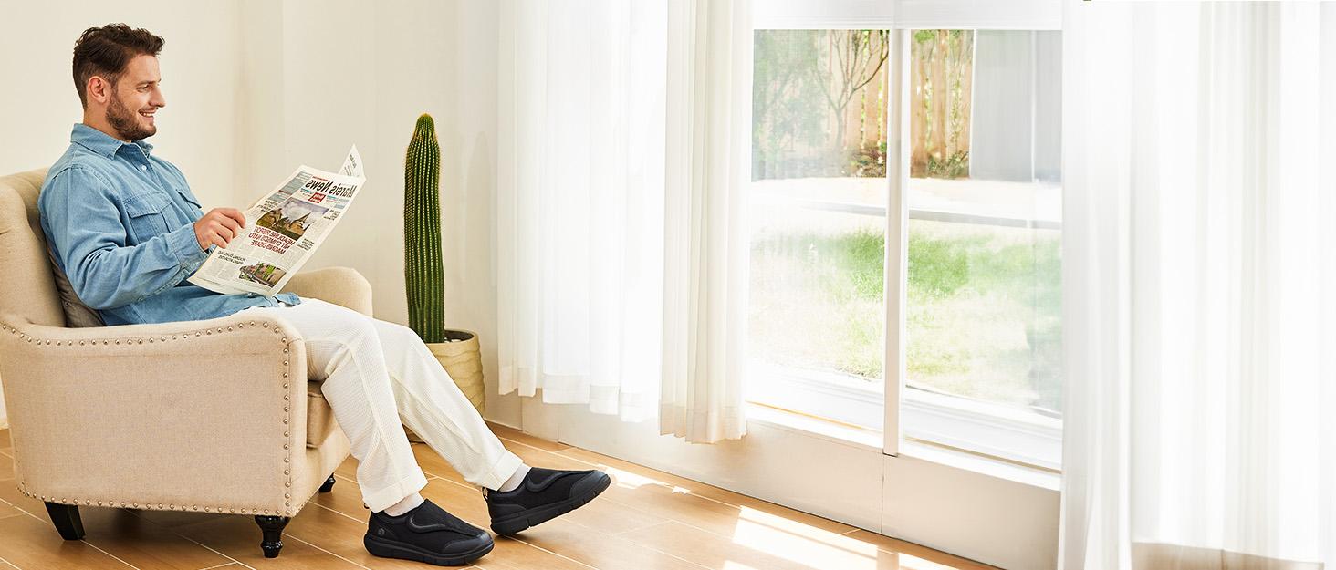 FitVille Men's EasyTop Wings Diabetic Shoes V9 Runner Sneaker