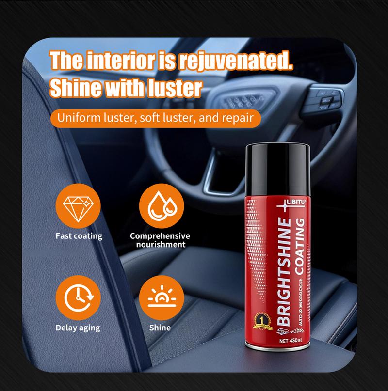 LIBITU Car Interior Protectant Spray 450ML Ultra-Protect Dashboard Wax Restore Shine Brazilian Carnauba Formula Waterproof Shield