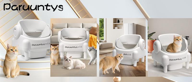 PARUUNTYS x TAYACICY Automatic Self Cleaning Litter Box Open Top with App Control for Multiple Cats 16.5"x16.5" Entrance Dual Safety Tech 10.5L Sealed Waste Bin Leak-Proof Design Cream White - Litterbox(Only supports 2.4G Wifi) PARUUNTYS x TAYACICY Automatic Self Cleaning Litter Box Open Top with App Control for Multiple Cats 16.5"x16.5" Entrance Dual Safety Tech 10.5L Sealed Waste Bin Leak-Proof Design Cream White - Litterbox(Only supports 2.4G Wifi)