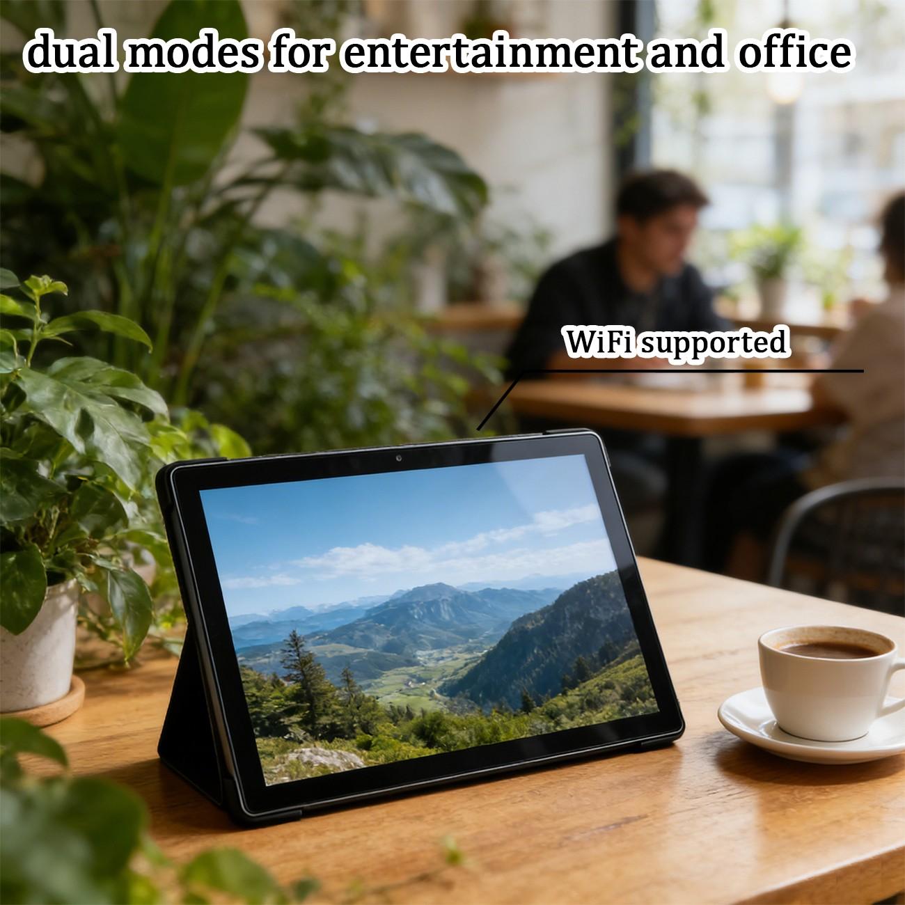 10.1-inch tablet, 9-in-1, Android 12, Android Tablet Pc, expandable 1TB, supports 5G wireless network, smooth internet access, for business and home use, supports high-definition TV watching, anti fall, no adapter, Android Wifi Tablet
