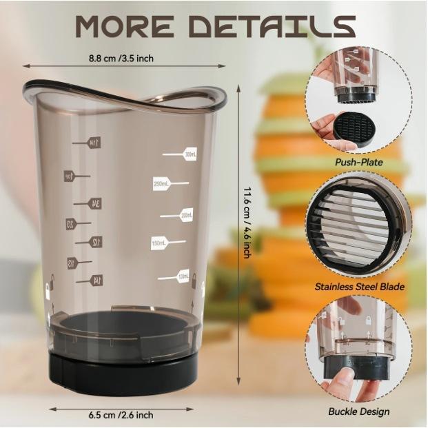 Vegetable Chopper Cup, 3-in-1 Slicer Dicer, Easy Prep Tool Perfect for Salad, Meal Prep, Camping & Home Cooking