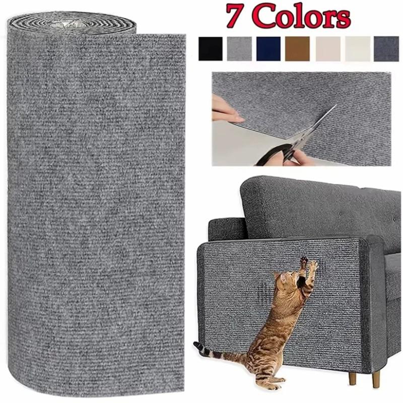 10pc Wall Self-Adhesive Anti-Cat-Scratch Sofa Protector, DIY Cats Scratching Prevention, Linen Material, Trimmable Design, Pet-Friendly