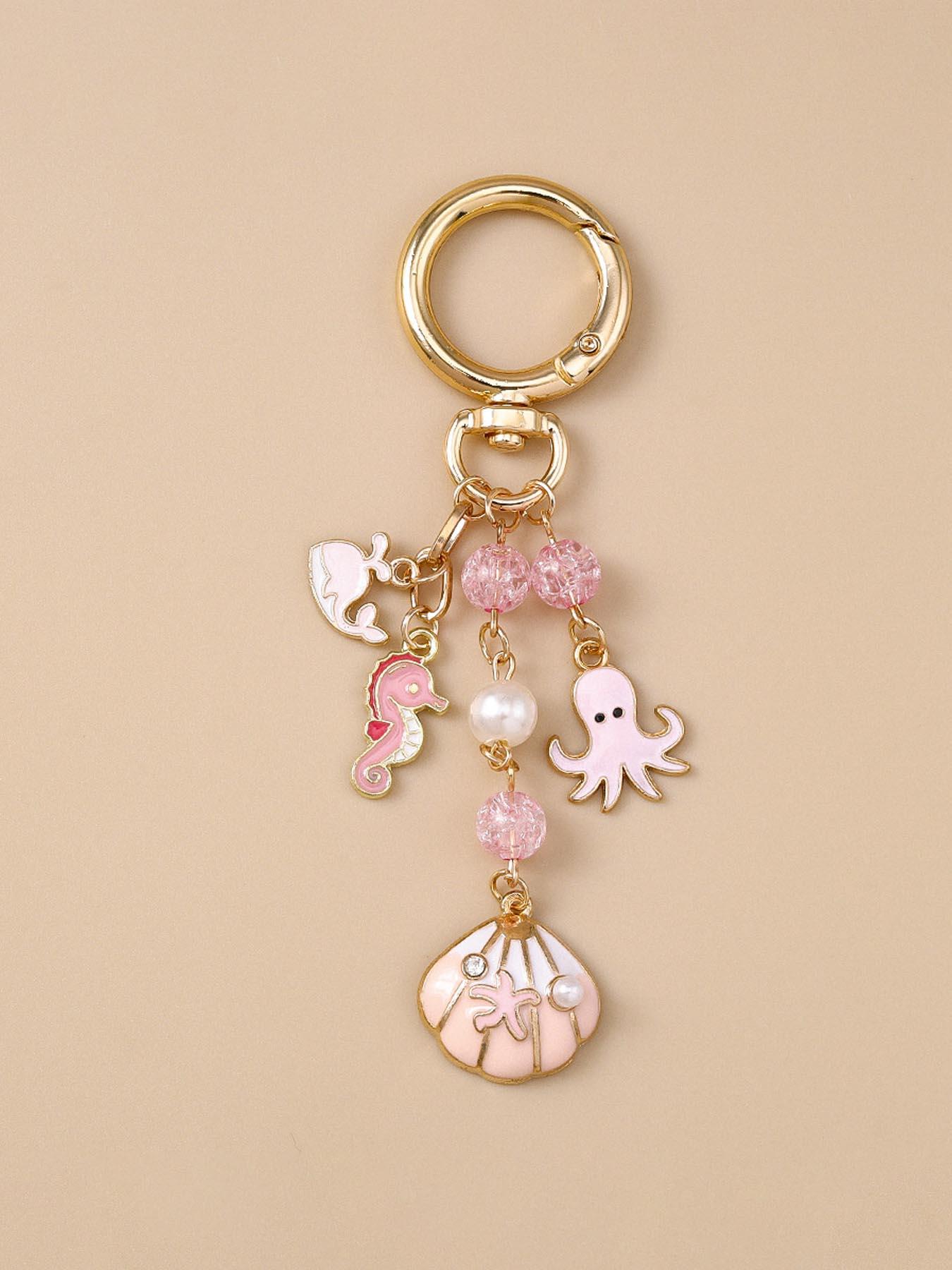 Colorful Starfish Shell Keychain, Cute Bohemian Style, Versatile Key Chain, Beach Bag Accessory, Unisex Design, Perfect Gift