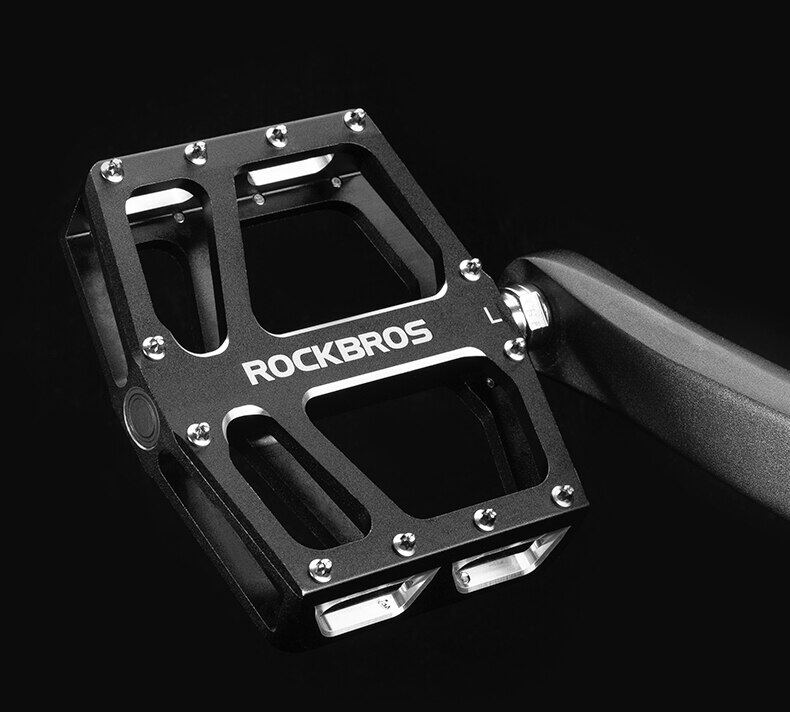 ROCKBROS Bicycle Wide Thread Pedals MTB Road Bike Dustproof Pedals Waterproof Aluminum Alloy Wear-resisting