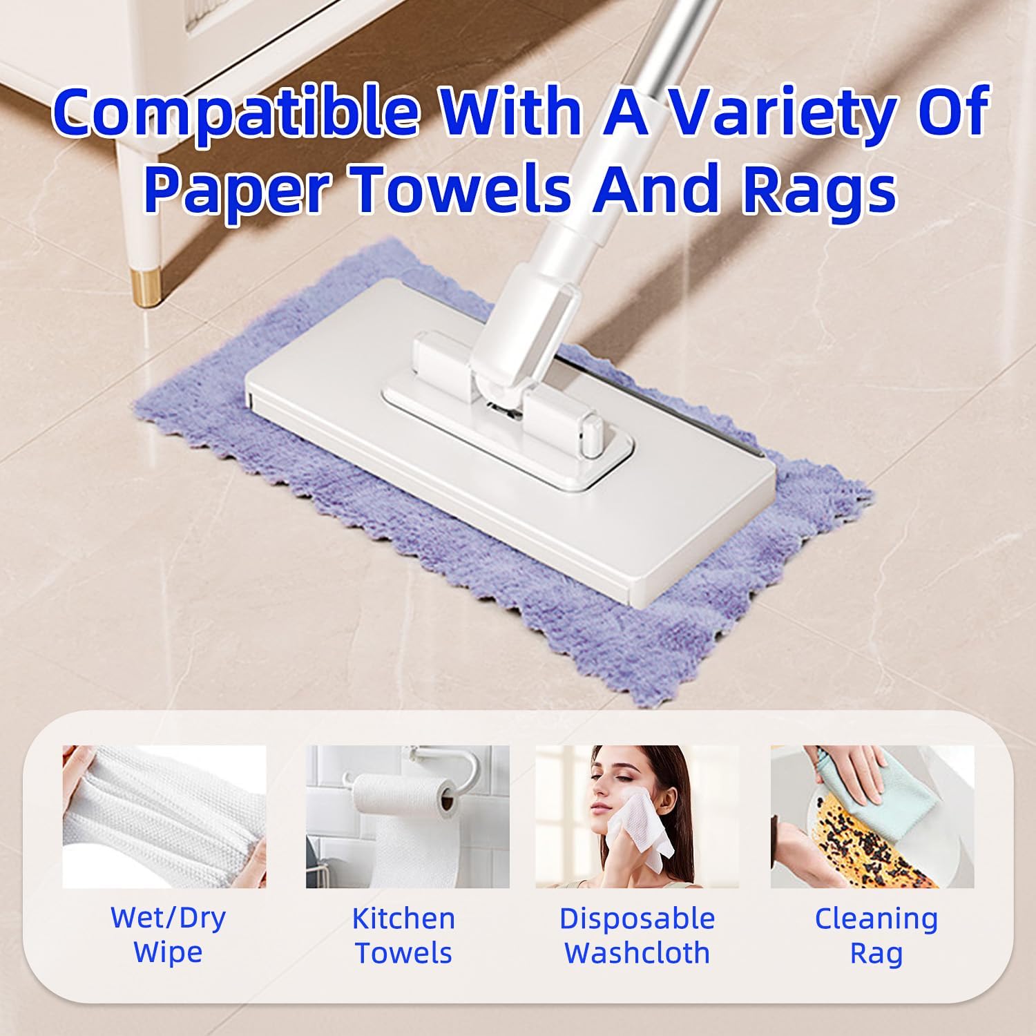Mini Face Towel Mop Accessory 100cm Lazy Cleaning Tool Reusable Clamp Mop Head Home Kitchen Bathroom Desk Cabinet cleaning Cleaning