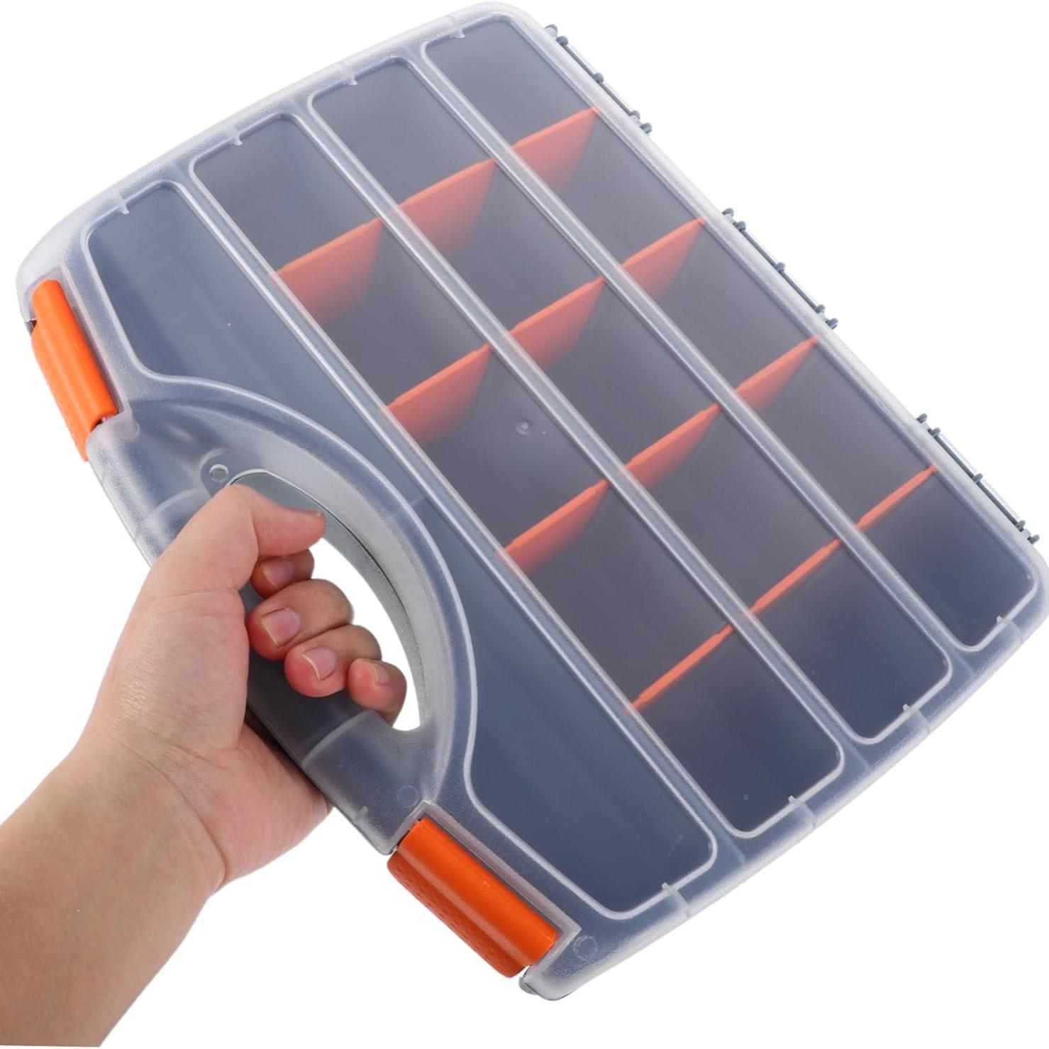 Tool Organizer Box, Toolbox Storage Box, Small Parts Storage Container, Ideal for Screws Nuts Bolts Jewelry, Durable Tool Organiser