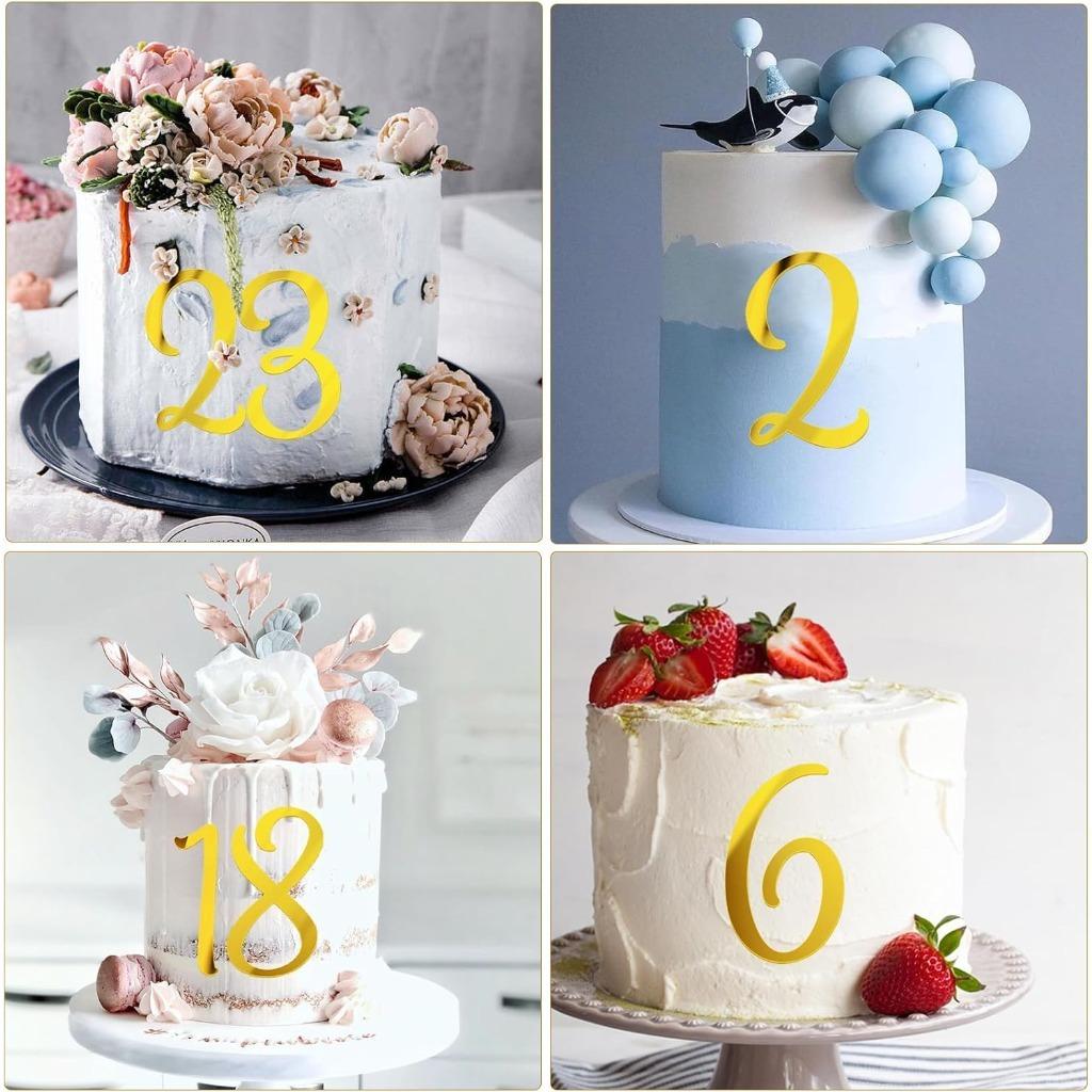 Upgrade Version Cake Decoration, 0-9 Years Birthday Cake Decorations, Reusable, Suitable for All Ages Wedding Celebration Party Supplies