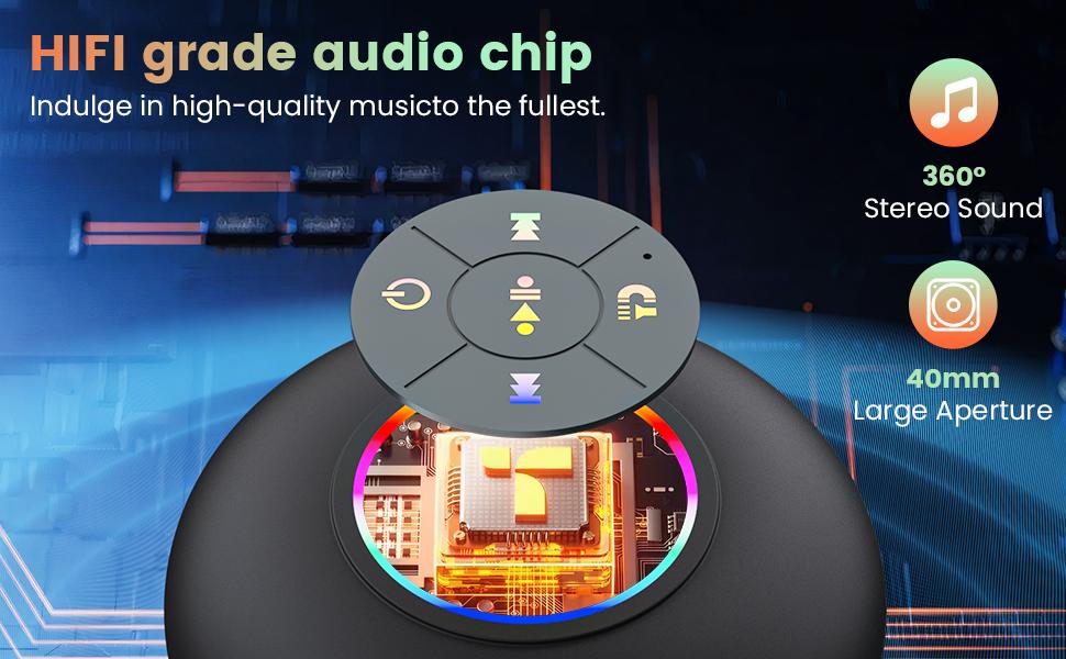 Waterproof Speaker, Portable Wireless Speaker with Suction Cup, USB Rechargeable Black Speaker, Wireless Version Life for Parties, Bathroom, Travel, Home, Outdoor, Gifts for Birthday, Thanksgiving