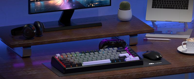 MageGee Captain75 Wireless Mechanical Keyboard, 75% Hot Swappable Creamy Gaming Keyboard with Knob, CNC Aluminium Case, 5-Layer Sound Dampening, RGB Backlit, BT/2.4G/USB-C for Win/Mac (Ice Sea Blue)