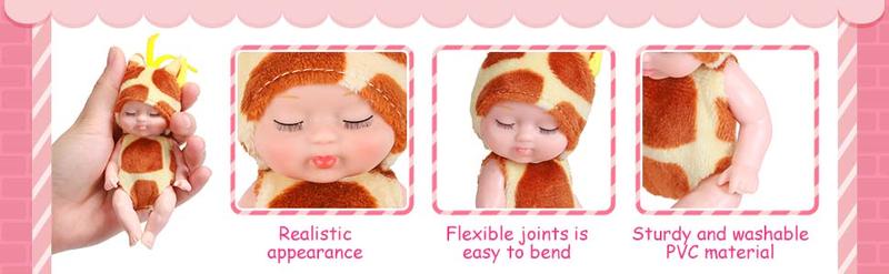 6/10 Pcs Mini Easter Reborn Cute Black Reborn for Easter Basket Stuffer Party Exchange Gift Idea Birthday Party Gift Creative Holiday Party Supplies Emotional Companionship Gift