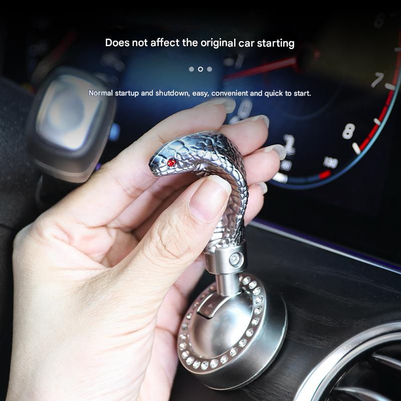 Creative Snake Head One-Button Start Cover, Car Engine Ignition Parking Rod, Fashion Safety Start Pushrod, Universal Fit, Easy Installation, Car Interior Accessory
