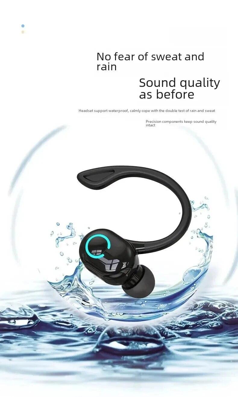premium audio headset volume Bluetooth 5.2 Wireless Headset Single Ear-Hook Earplugs Ultra Long Battery Life Business Earphone Mobile Phone Headphone Earbuds adjustable