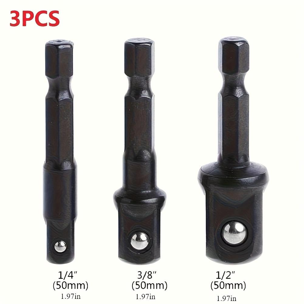 3 Pcs Black steel ball post ball post socket adapter hexagon to square head socket adapter.