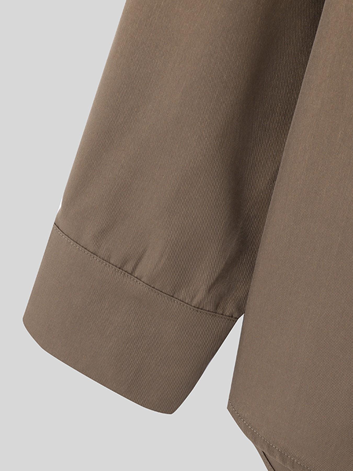 INCERUN Men's Fashion Solid Color Tie Design Long Sleeve Shirt, Casual Loose-Fit Top for Summer Daily Wear, All-Season Clothing