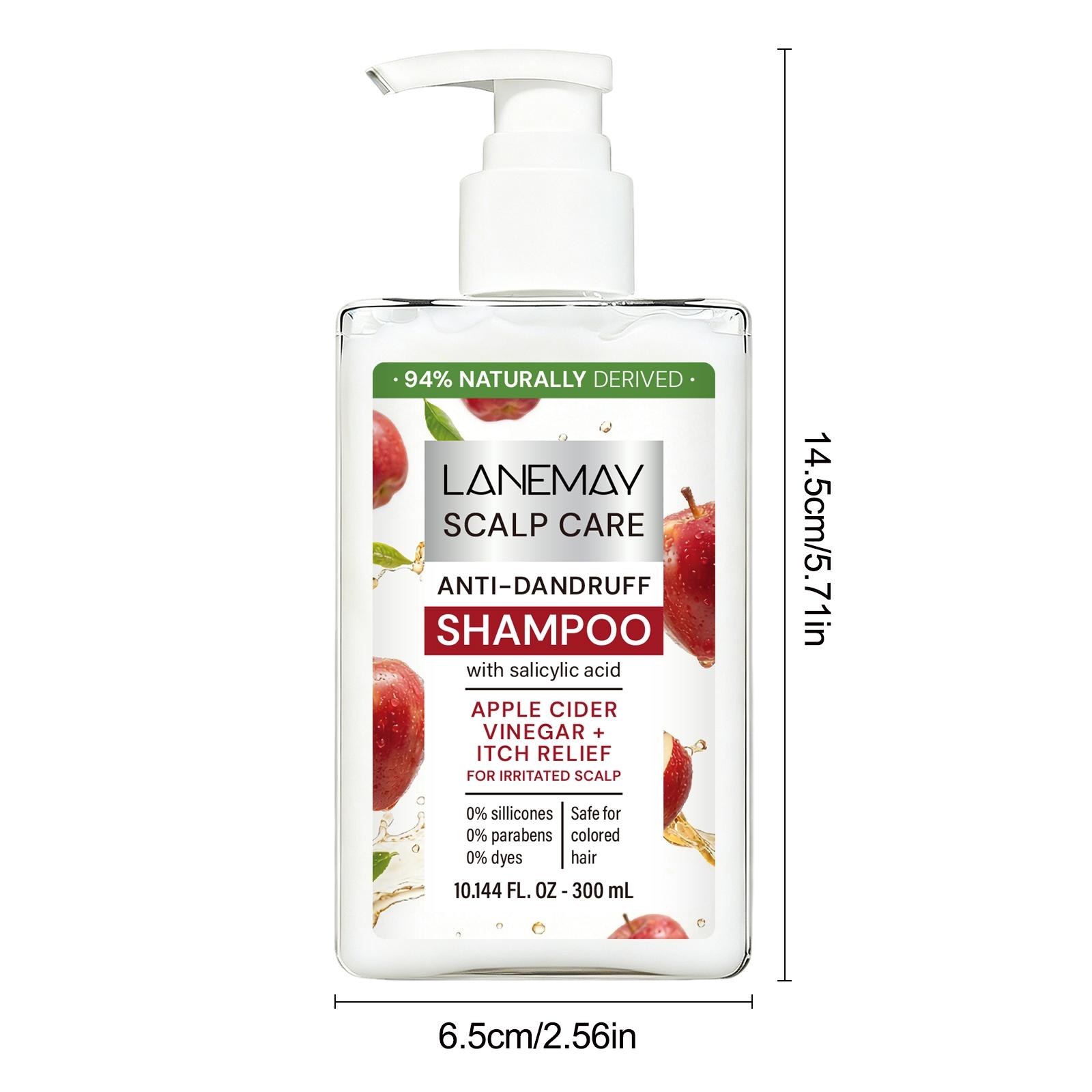 300ml Refreshing Shampoo with Salicylic Acid, Apple Cider Vinegar, Tea Tree Oil, Glycerol - Oil Control, Helps Reduce Scalp Oil Buildup, Enhances Hair Shine, Soothes Scalp - For Oily & Uncomfortable Scalp, Daily Shampoo Care