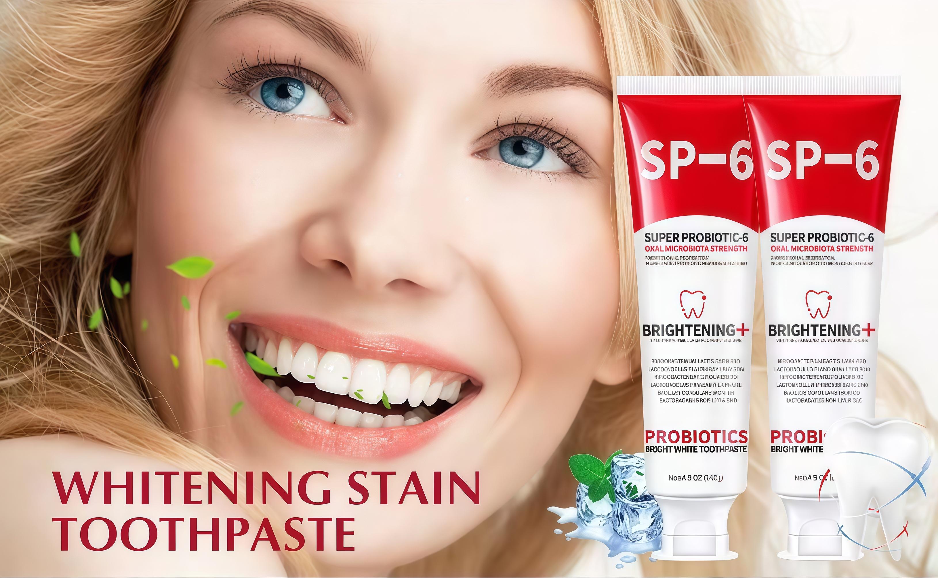 【Buy 2 get 1 free】Probiotic Whitening Toothpaste，SP-6 Toothpaste | Probiotic Oral Care for Enamel Repair & Long-Lasting Fresh Breath