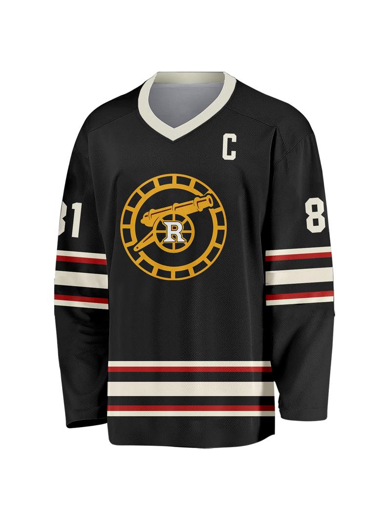 Heated Rivalry Black Hockey Jersey, Ice Hockey Sweatshirt, Rozanov #81 Classic Vintage Print Top, for TV Series Fans, Sport Training & Daily Wear